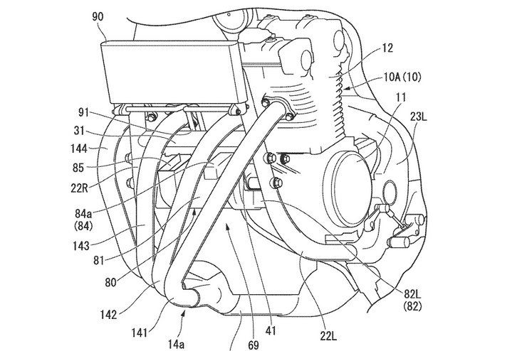 Động cơ Honda CB1100 có các lá thép tản nhiệt ở xylanh và đầu bò cùng két làm mát dầu