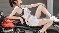 Hot girl đẹp dịu dàng bên Honda CB1000 độ của biker thành Tuyên