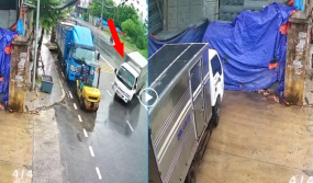 "Fast and Furious" tái hiện ở Việt Nam: xe tải "rê bánh" trượt vào bãi đỗ khiến nhiều người thót tim