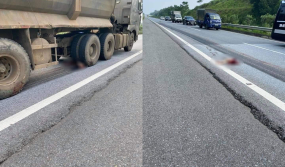 Rơi từ xe bán tải xuống đường, người đàn ông bị xe đầu kéo cán tử vong trên cao tốc Nội Bài - Lào Cai