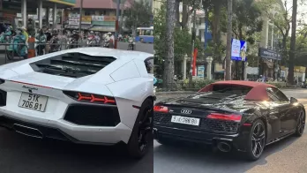 Đã mắt với cặp siêu xe Audi R8 V10 Spyder và Lamborghini Aventador dạo phố