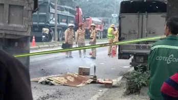 Video hé lộ khoảnh khắc 2 ô tô tải va chạm khiến 1 CSGT tử vong tại Thái Nguyên