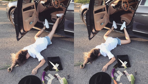 Nữ biker 9X xinh đẹp Huế cũng theo trào lưu "ngã sấp mặt" của hội con nhà giàu thế giới