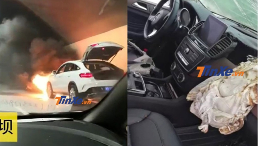 Sau khi được bảo dưỡng ở đại lý 4S, chiếc Mercedes-Benz GLE Coupe bất ngờ bốc cháy trên đường về nhà