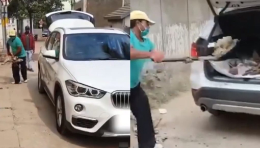 Người đàn ông dùng BMW X1 làm xe chở rác để bày tỏ sự bức xúc với dịch vụ của đại lý