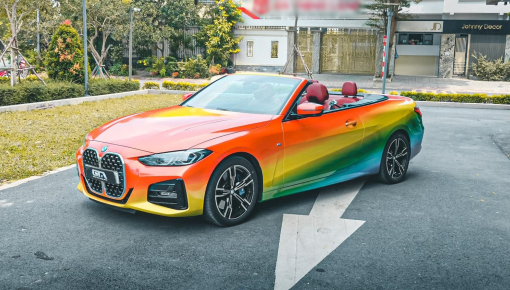 BMW 430i M Sport mui trần được chủ nhân diện áo 7 sắc cầu vồng đang hot tại Việt Nam