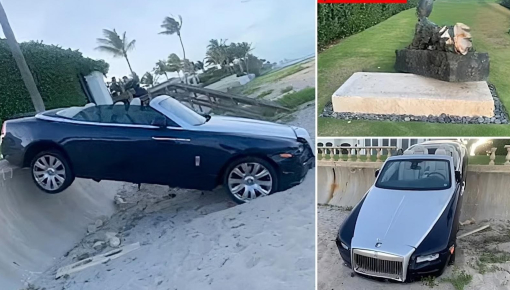 Nữ tài xế lái Rolls-Royce Dawn tông đổ bức tượng trị giá 3 triệu đô, sau đó "mất trí nhớ"