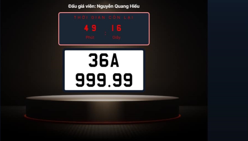 Biển số 36A-999.99 được đấu giá gần 7,5 tỷ đồng, ngang giá xe BMW X7 2023, người thắng cuộc chỉ hơn 5 triệu đồng so với thứ 2