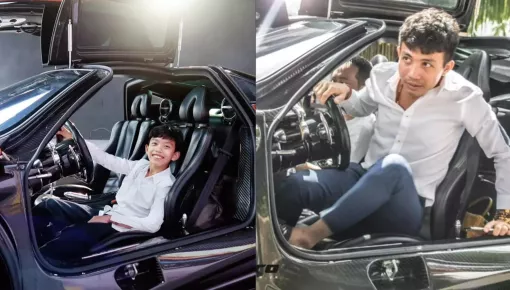 Cậu cả nhà Minh "Nhựa" bảnh bao trong khoang lái Pagani Huayra, liệu có nối bước thú chơi siêu xe của bố?