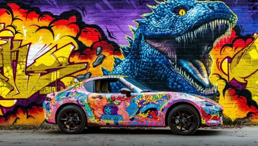 Cận cảnh hàng độc Mazda MX-5 Miata Kabuki Town mất hơn 510 giờ cho màu áo của xe