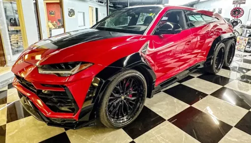 Lamborghini Urus được chủ xe "kéo chân", lên hẳn 6 bánh nhìn rất lạ mắt, đối thủ Mercedes-AMG G63 6x6 đây rồi