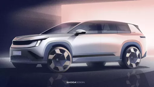 Skoda tung hình ảnh chính thức của mẫu SUV điện 3 hàng ghế mới, cạnh tranh trực tiếp với Kia EV9