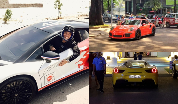 Bộ 3 siêu xe của Cường "Đô-la", Phan Thành và Minh "Nhựa" xuất hiện trên đường phố vào ngày đầu tiên của năm 2018