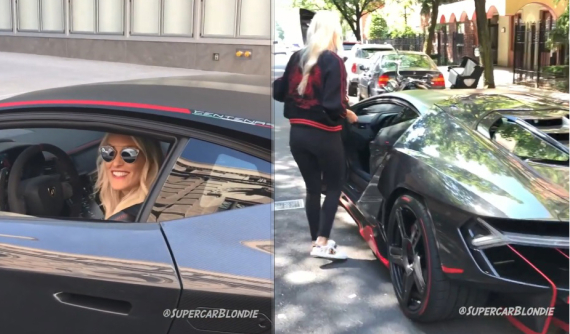 Cô gái tóc vàng lại khiến nhiều người ghen tỵ khi cầm lái Lamborghini Centenario trị giá 80 tỷ Đồng