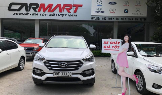 Hyundai Santa Fe 2018 "siêu lướt" biển số ngũ quý 3 bán lại với giá sốc: 2,45 tỉ VNĐ
