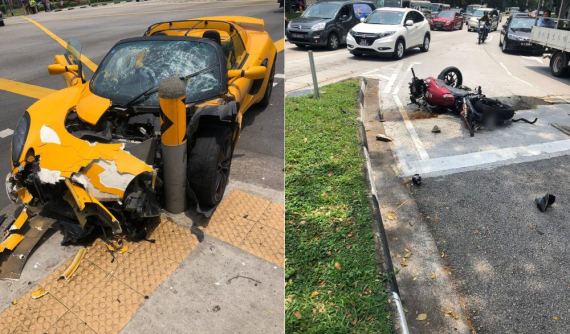 Lotus Elise "nát đầu" sau tai nạn kinh hoàng với nữ biker