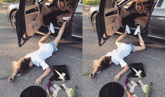 Nữ biker 9X xinh đẹp Huế cũng theo trào lưu "ngã sấp mặt" của hội con nhà giàu thế giới