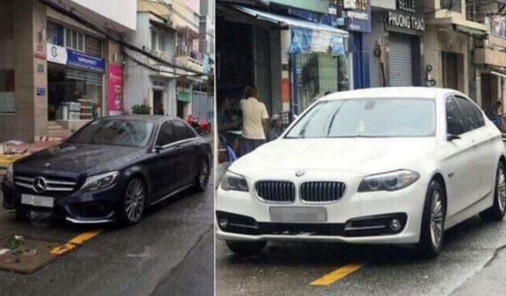 Cặp đôi xe sang Mercedes-Benz C-Class và BMW 5-Series cùng bị "vặt gương" trong cơn bão số 9