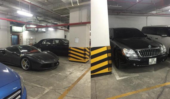 Ngất với căn hầm đỗ xe toàn Rolls-Royce, Maybach, Bentley và cả siêu xe Ferrari 488 GTB tại Hà Nội