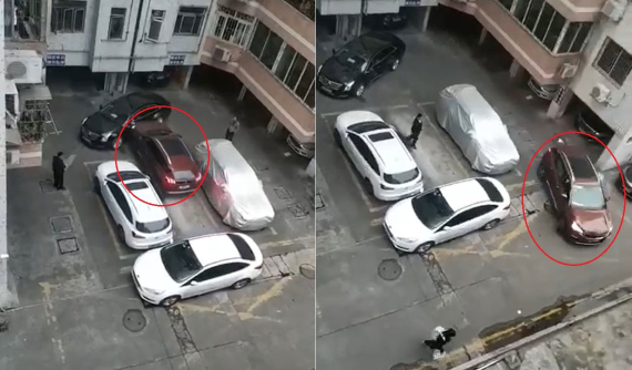 Người lái Peugeot 3008 liên tục tông vào sườn xe sang Cadillac để lấy lối ra