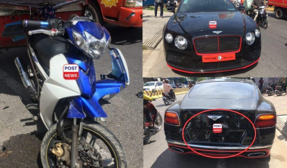 Đâm vào đuôi xe Bentley móp méo nặng, người lái chiếc xe tuk-tuk đứng trước nguy cơ "bán nhà đi mà đền"