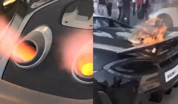 Nẹt pô "khạc lửa" siêu xe McLaren 600LT dẫn đến cháy xe