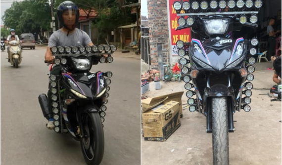 Xuất hiện "thần đèn" mới trong làng Exciter Việt Nam với 32 chiếc đèn trợ sáng