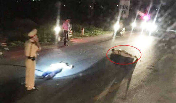 Nghệ An: Trung tá CSGT bị thương nặng sau cú tông của người đàn ông đi xe máy không đội mũ bảo hiểm