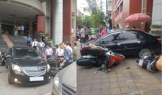 Hải Phòng: Nhầm lẫn giữa chân ga và chân thắng, tài xế lái Toyota Vios "hạ gục" 5 xe máy