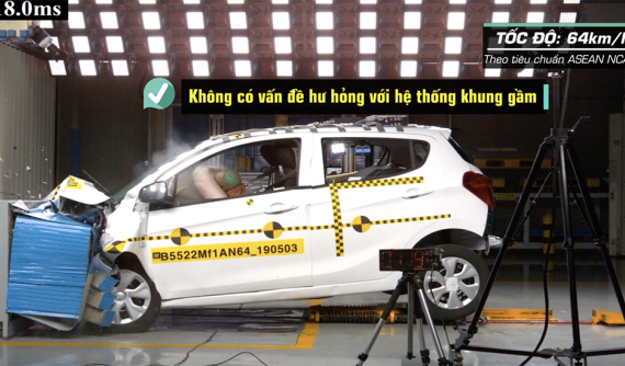 Xem VinFast Fadil đâm trực diện ở vận tốc 64 km/h trong thử nghiệm đánh giá an toàn ASEAN NCAP