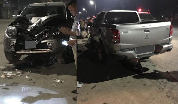 Quảng Ninh: Xe bán tải Mitsubishi Triton tông vào xe máy khiến 2 thanh niên nguy kịch
