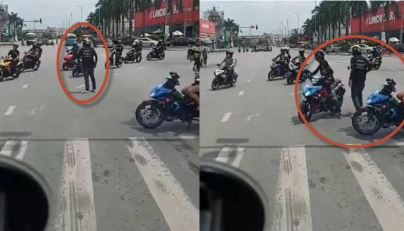 Đoàn "phượt thủ" hàng trăm xe lại chặn đường qua ngã tư gây bức xúc tại Hải Dương
