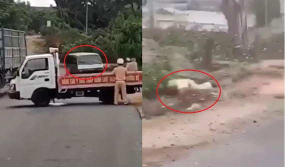 Gia Lai: Ô tô chở gỗ lậu tông thẳng vào xe CSGT ở tốc độ cao, một đại úy bị thương