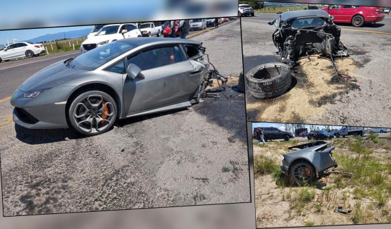 Xót xa siêu xe Lamborghini Huracan bị đứt làm hai mảnh sau va chạm trên cao tốc với xe Jeep