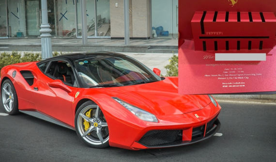 Cận cảnh thư mời cực chất khai trương đại lý siêu xe Ferrari đầu tiên ở Việt Nam
