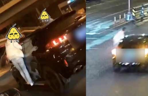 Hai "trẻ trâu" đu đưa bên cửa xe ô tô đang chạy lại còn la hét lúc rạng sáng gây bất mãn cho người dân