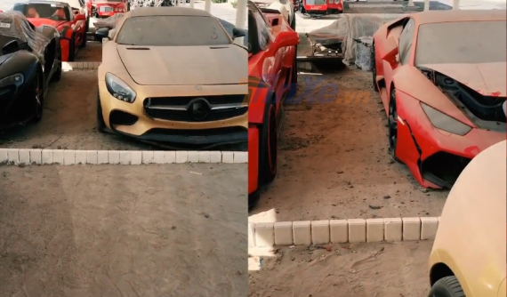Lộ diện nhiều siêu xe và cả Lamborghini Urus gặp nạn bị bỏ rơi ở "nghĩa địa ô tô" của Dubai