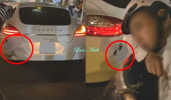 Hà Nội: Tông vào đuôi xe Porsche, "ma men" ngủ gục trên xe máy bảo thông cảm