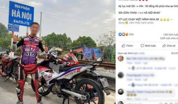 Tô Hà Đông Nghi chạy xe Exciter 150 từ Nam ra Bắc trong 20 giờ đồng hồ bị CSGT xử phạt