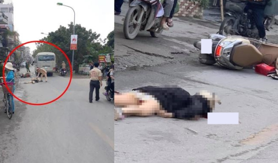 Hà Nội: Va chạm với xe khách, người phụ nữ chạy xe máy tử vong tại chỗ