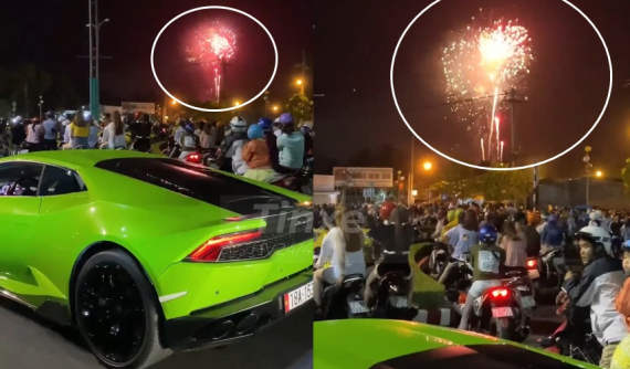 Siêu xe Lamborghini Huracan LP610-4 xanh cốm đón Tết Canh Tý ở Bến Tre