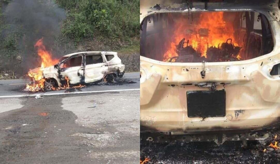 Quảng Nam: Ô tô 7 chỗ Mitsubishi Xpander bất ngờ phát nổ rồi bốc cháy, 2 người tử vong trong xe