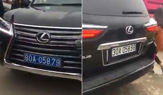 Người lái Lexus LX570 đầu biển xanh, đuôi biển trắng bị phạt 5 triệu đồng, tước bằng lái 2 tháng