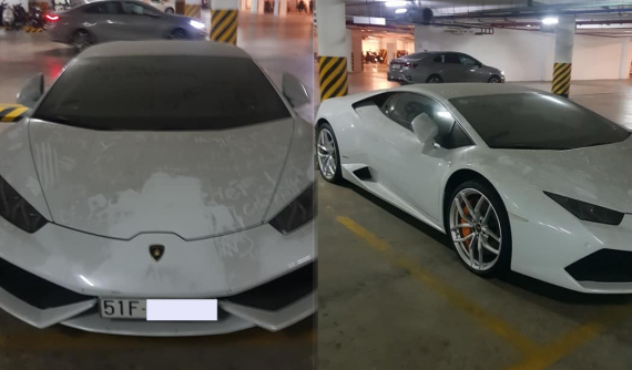 Lamborghini Huracan từng rao bán 11,5 tỷ đồng bị bắt gặp phủ bụi dày đặc ở ngoại thất trong hầm gửi xe