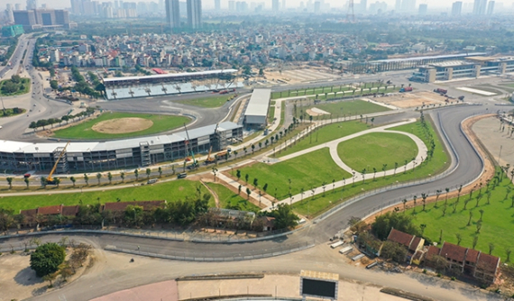 Hơn 5,6 km đường đua F1 Hà Nội đã chính thức được hoàn thành