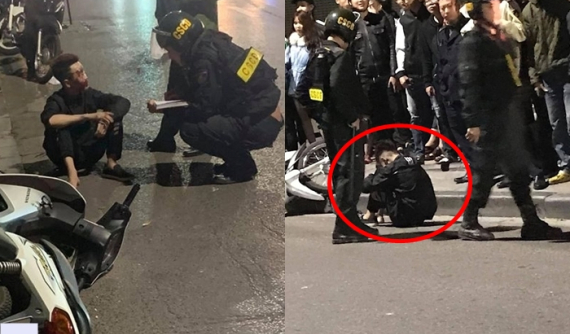 Video: Đoàn đua xe máy rú ga chạy quanh hồ Hoàn Kiếm bị cảnh sát cơ động trấn áp, một thanh niên bị thương