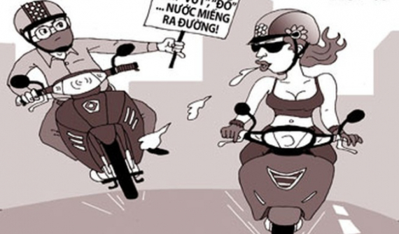 Hãy đeo khẩu trang, ngưng khạc nhổ khi tham gia giao thông để bảo vệ bản thân cũng như cộng đồng!