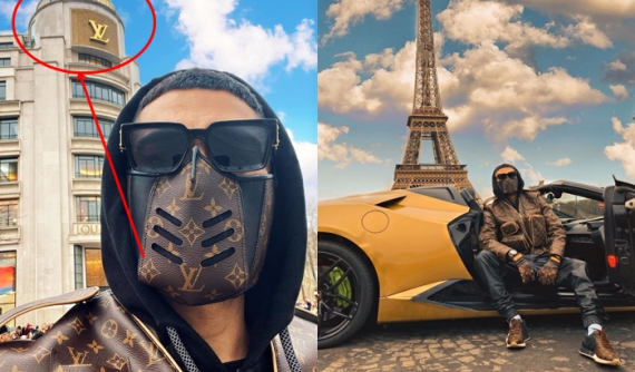 Thiếu gia Kazakhstan gây sốc khi lái Lamborghini mui trần và đeo khẩu trang Louis Vuitton phòng dịch Covid-19
