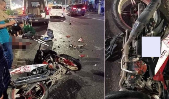 Nghệ An: Nam thanh niên nguy kịch sau khi tông xe máy vào đuôi ô tô