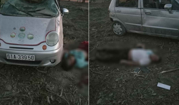 Bình Dương: Ô tô Daewoo Matiz lật nhiều vòng, 5 người bị hất văng ra ngoài và thương vong